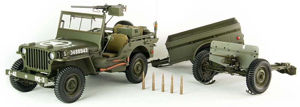 Willys Jeep Olive 1943 w/Trailer John Ayrey Die Casts